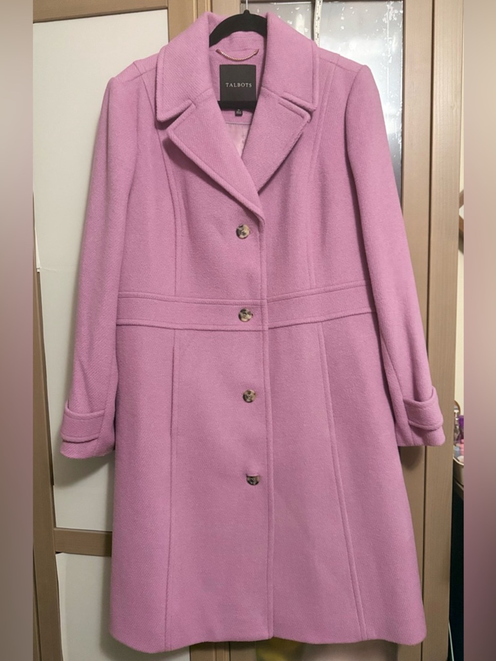 Talbots Lavender-Pink Wool Trench Coat